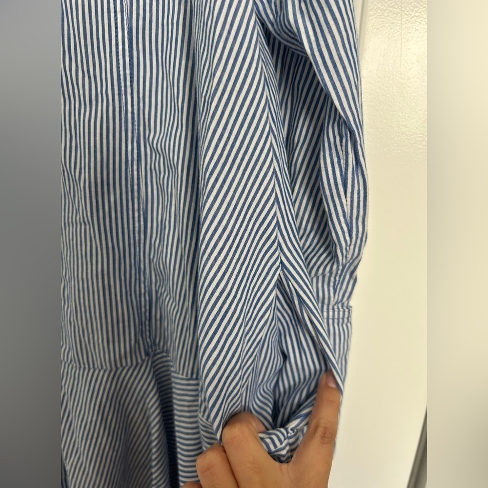 FREE PEOPLE All For You Striped Shirt Dress Blue size small preppy 90s - Picture 10 of 15